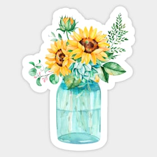 Watercolor sunflowers Sticker